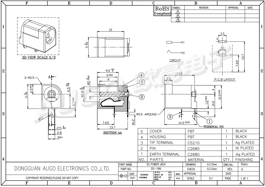 料理機電源插口尺寸圖